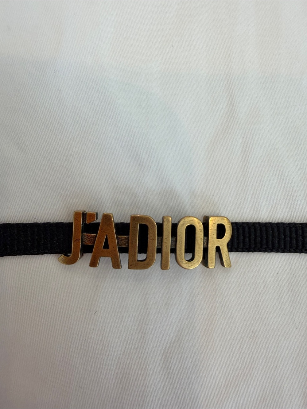 Dior Black Ribbon J'ADIOR Gold Lettering Choker